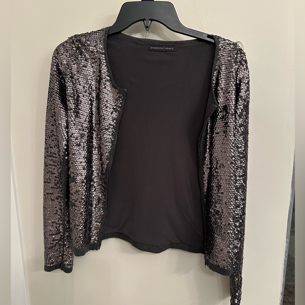 Emerson Grace sequin sweater jacket
